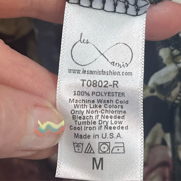 Sheer Floral Kimono Robe Sz M Made in USA Beach Cover-Up - Picture 8 of 15